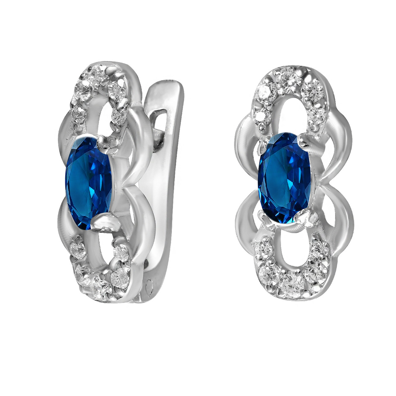 

Детские серьги из серебра с куб. циркониями Twiddle Jewelry Бело-синий 1.46 г (С030с)