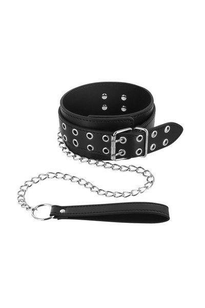 

Чокер широкий с поводком Fetish Tentation Eyalets and Leash
