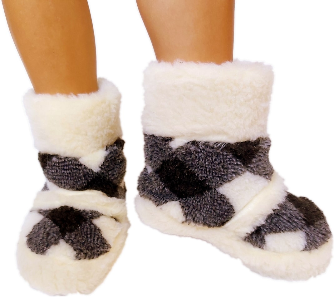 

Домашние тапочки валенки из овчины (Эко-мех) Sheepskin Ромбики Размер 39-40 (26-27 см) (201-3-T)