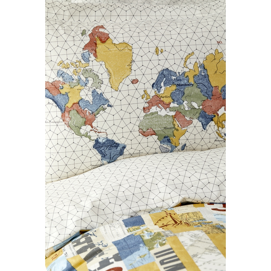 

Постельное белье Karaca Home - Farte mavi 2019-2 голубой ранфорс подростковое