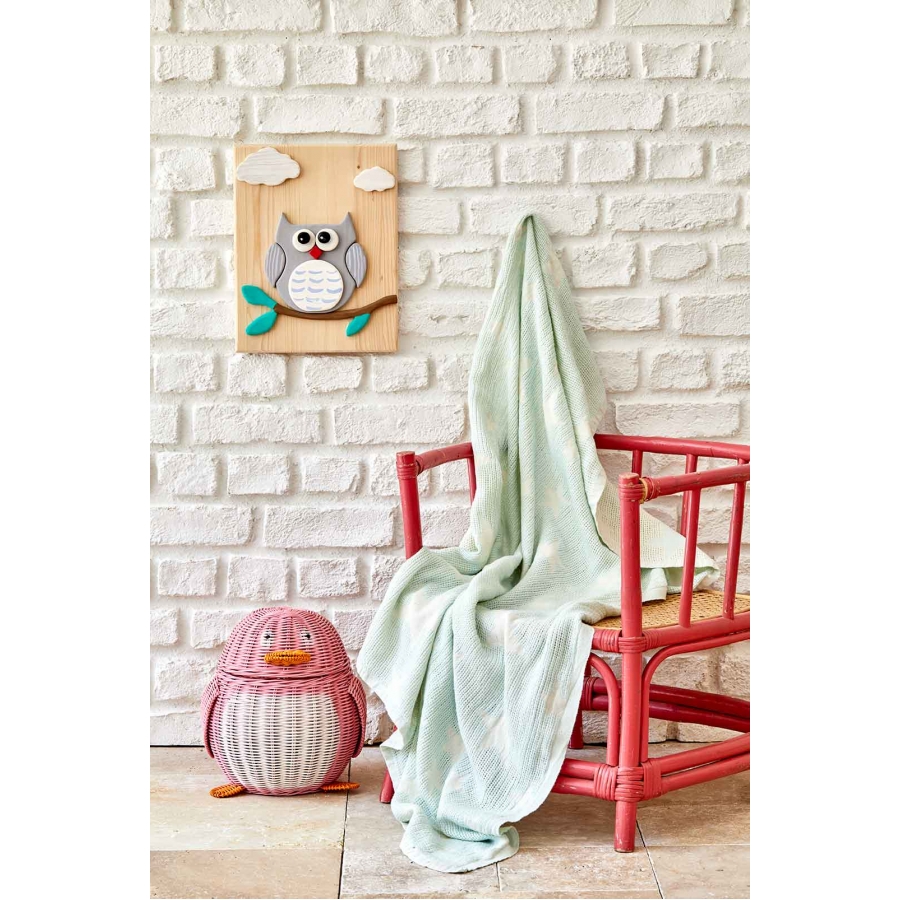

Детское покрывало пике Karaca Home - Baby star yesil зеленый 80*120