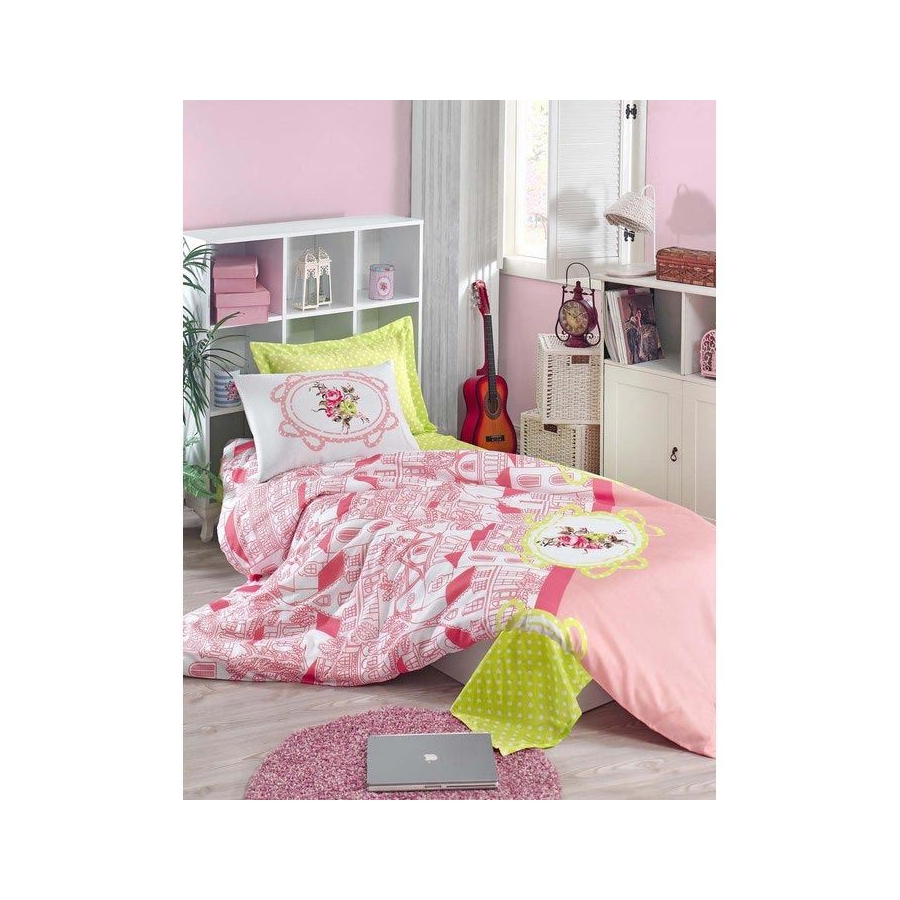 

Покрывало стеганное с наволочками Eponj Home - Sirin pembe розовый 200*220