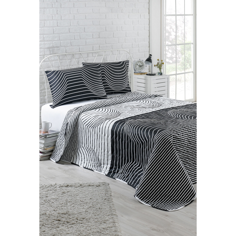

Покрывало стеганное с наволочками Eponj Home B&W - Hypnose 200*220