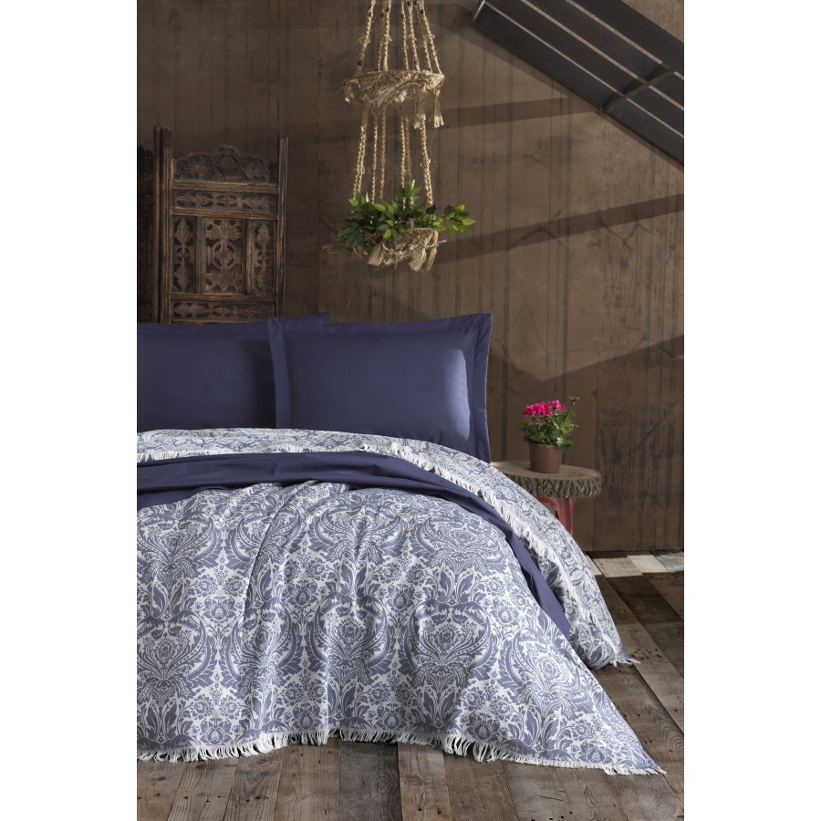

Покрывало Eponj Home Naturel - Porto lacivert синий 240*260