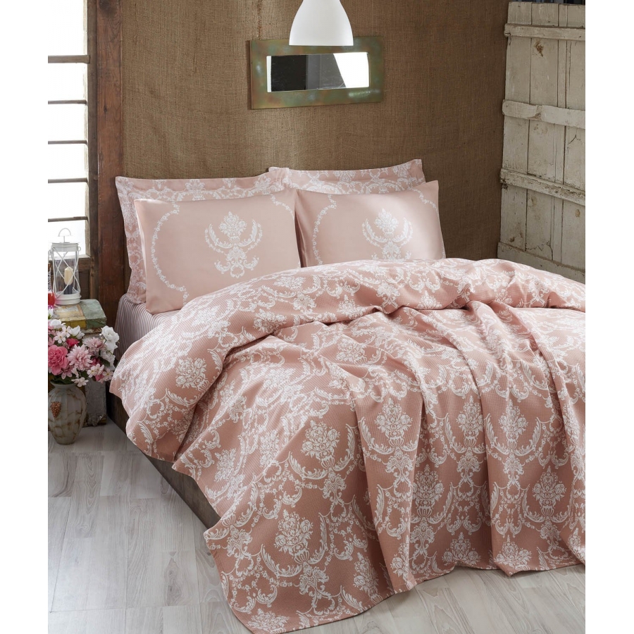 

Покрывало пике Eponj Home - Pure pudra пудра вафельное 160*235