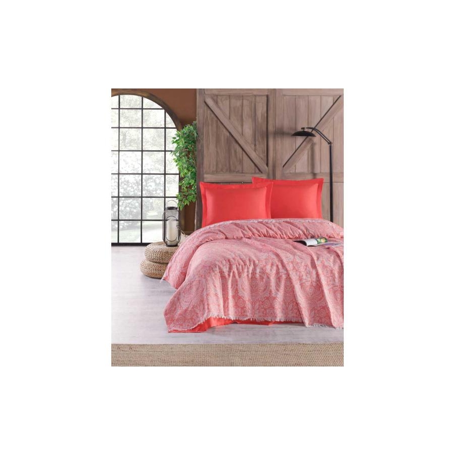 

Покрывало Eponj Home Naturel - Porto coral коралловый 240*260