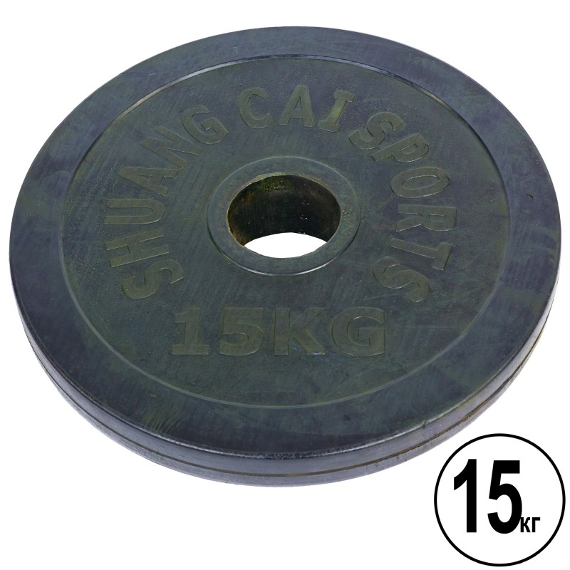 

Блины обрезиненные CrossGym Shuang Cai Sports 15кг (d-52мм), код: TA-1448-15B-S52