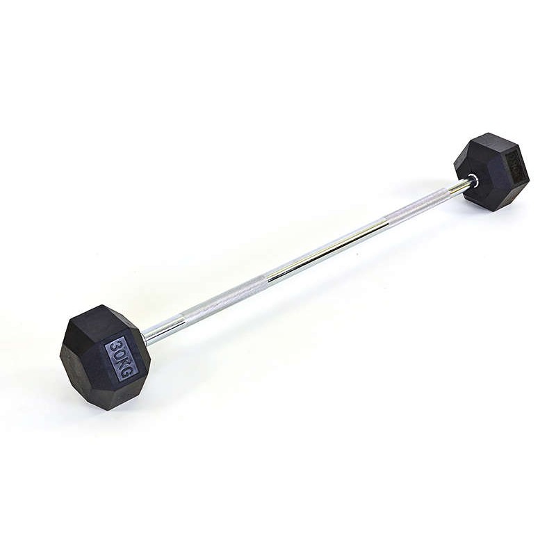 

Штанга фиксированная CrossGym Rubber Hexagon Barbell 30 кг, код: TA-6230-30