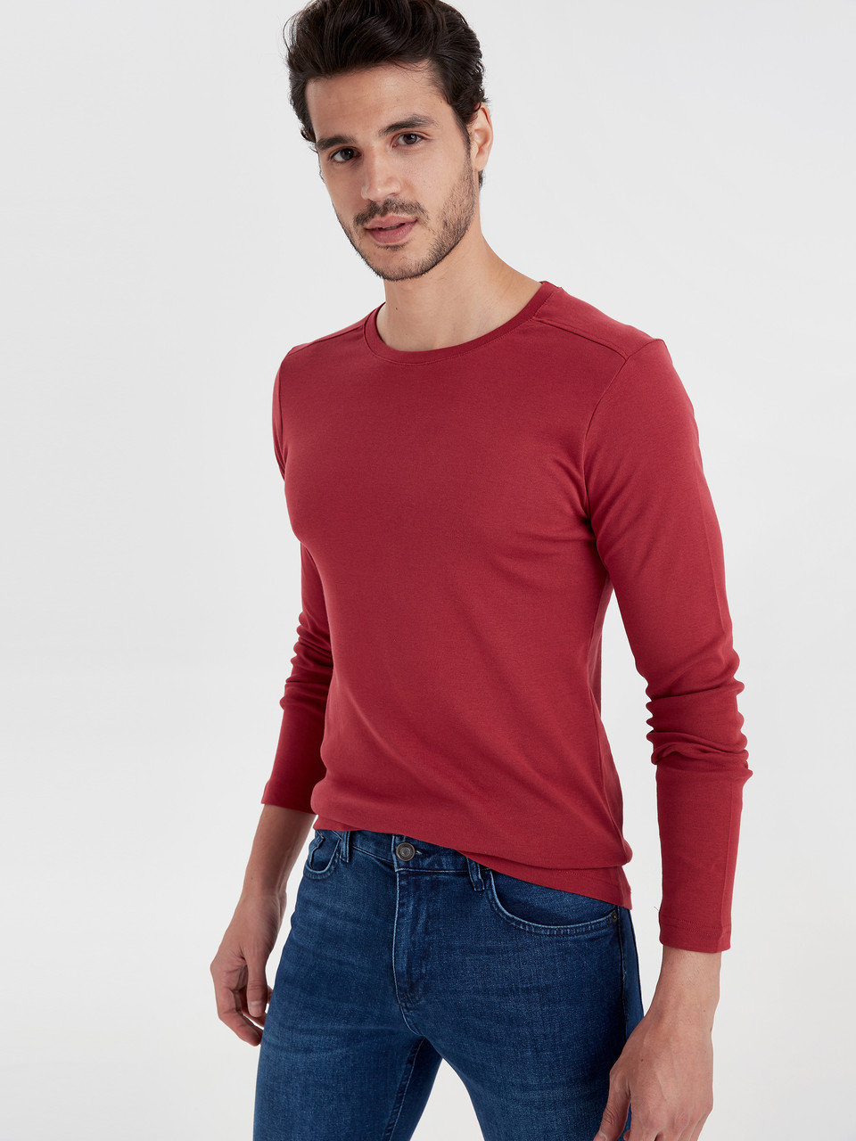 

Мужской реглан LC Waikiki красный с круглым вырезом L Красный (LCWKnitwear-1579-1)