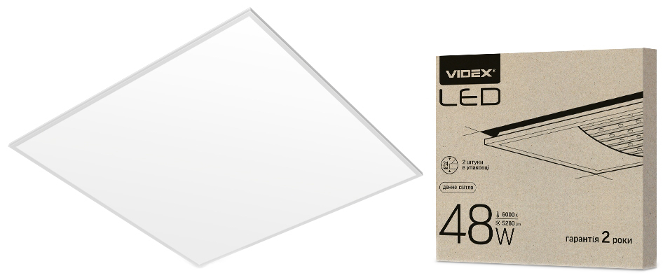

Светодиодная панель VIDEX 48W 6000K (VL-Pb486W(2)) 2 шт