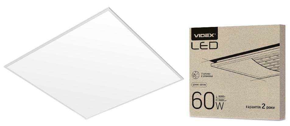 

Светодиодная панель VIDEX 60W 6000K 220V (VL-Pb606W(2)) 2 шт