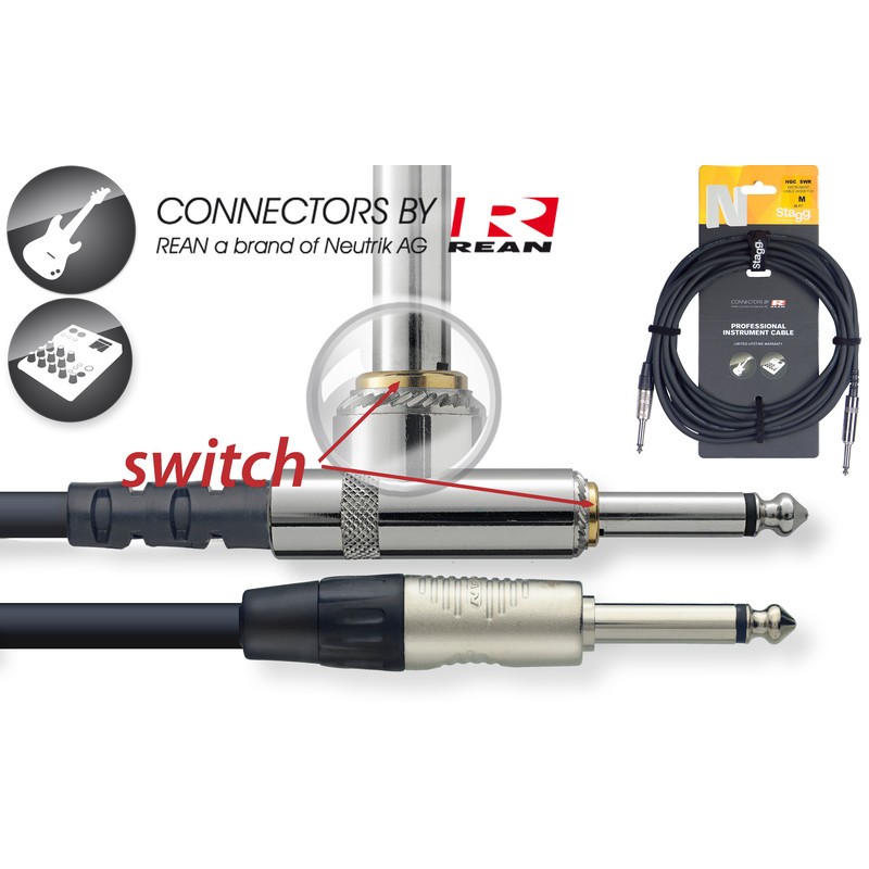 

Гитарный кабель Jack 6.3 - Jack 6.3 6 м Stagg NGC6SWR
