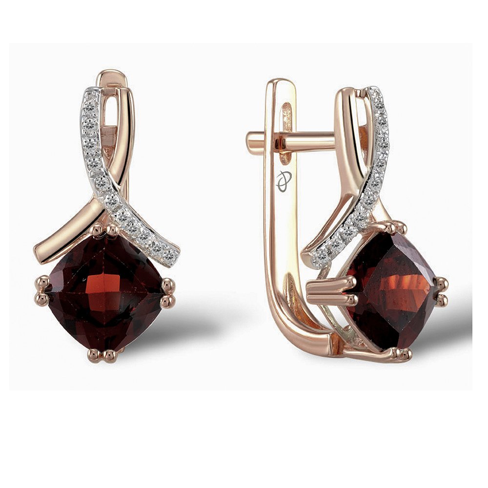 

Серьги из красного золота с бриллиантами и гранатами 1552733
