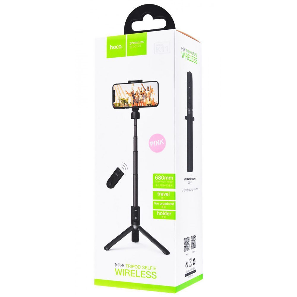 

Селфи-палка Selfie Stick Hoco K11 Tripod Selfie Stand Bluetooth pink