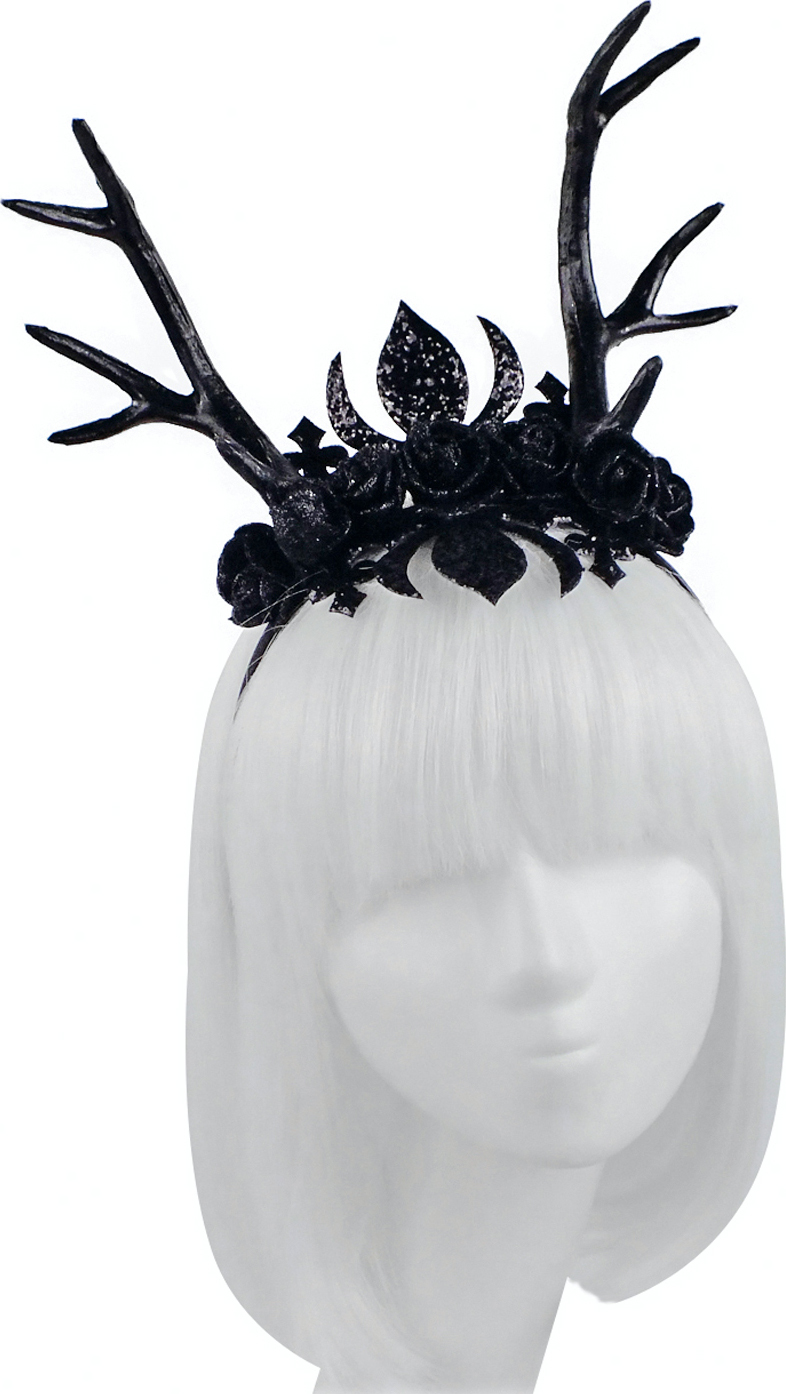 

Рога Черный Олень на обруче Seta Decor 19-1034BLK Черные