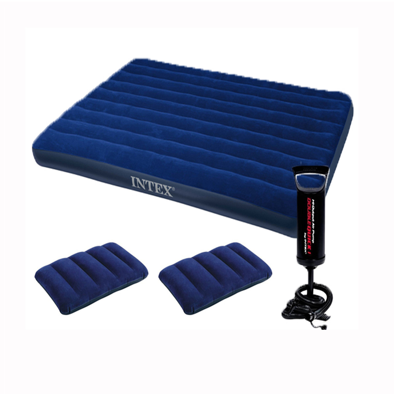 

Надувной матрас Intex 151х203х22 с насосом и подушками (68765)