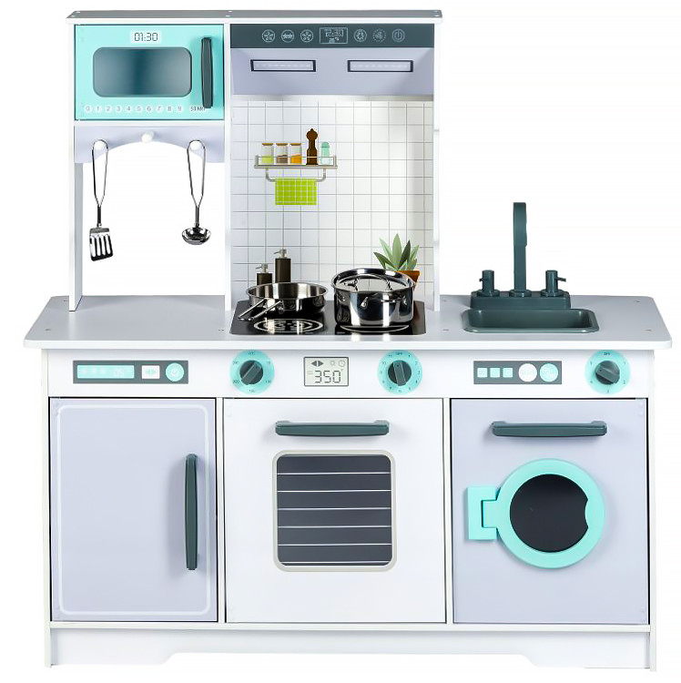 

Детская деревянная кухонная плита Ecotoys с аксесуарами (830837)