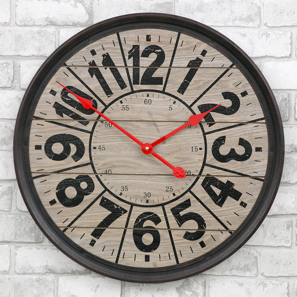 

Часы настенные деревянные в стиле ретро Compass Wooden 57 сm