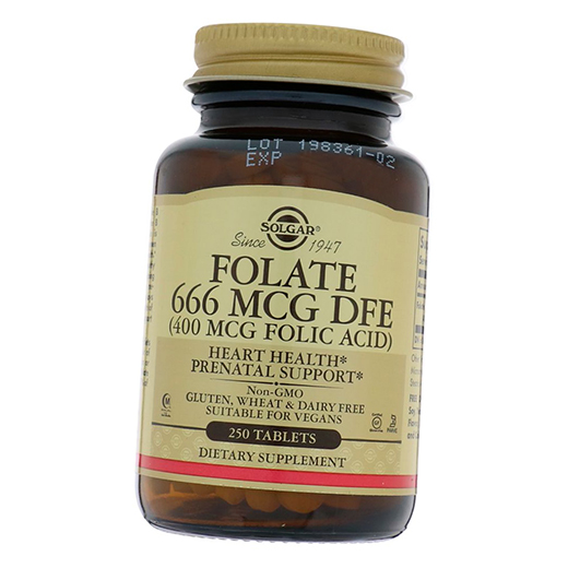 

Фолат, Folate 666 DFE, Solgar 250таб (36313140)