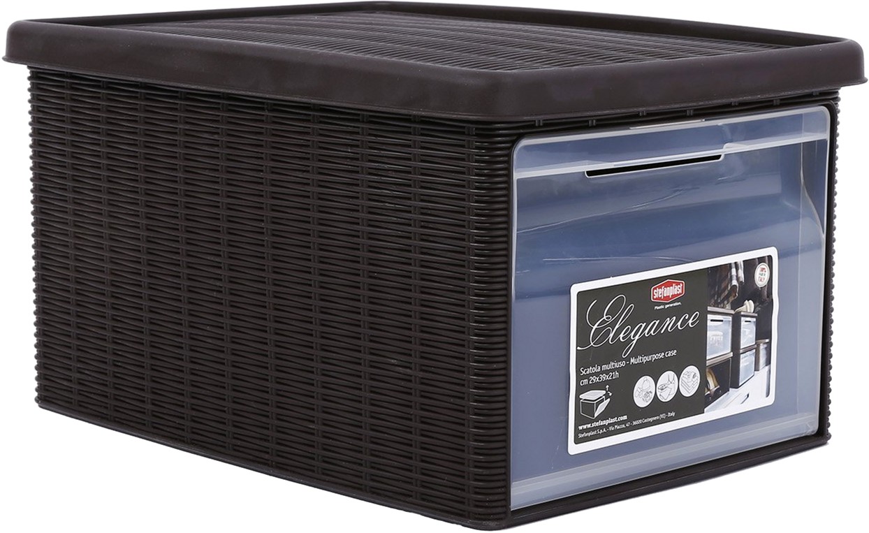

Емкость для хранения Stefanplast Elegance 39х29х21 см 15 л Темно-коричневая