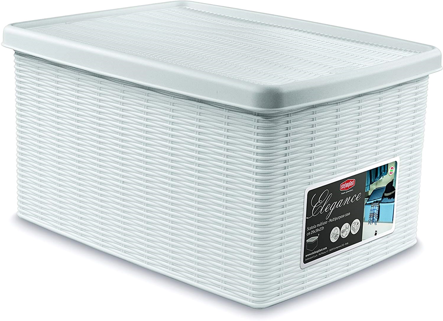 

Емкость для хранения Stefanplast Elegance 39х29х21 см 15 л Белая