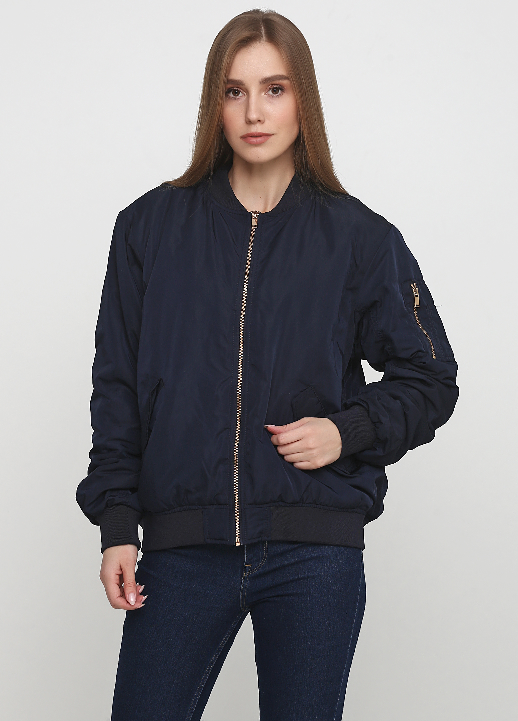 

Куртка бомбер H&M  Синий 0427951_синий_07, Куртка бомбер H&M 40 Синий 0427951_синий_07