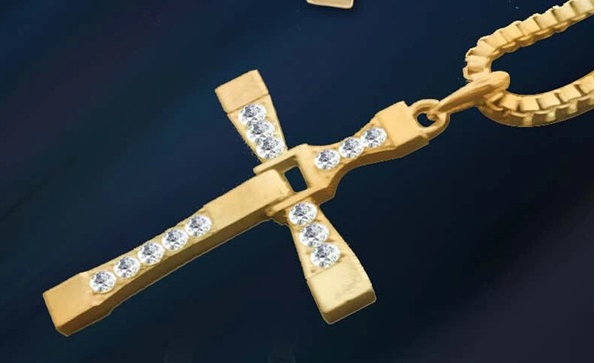 

Крест Доминика Торетто кулон Вин Дизеля из фильма Форсаж с цепочкой Gold
