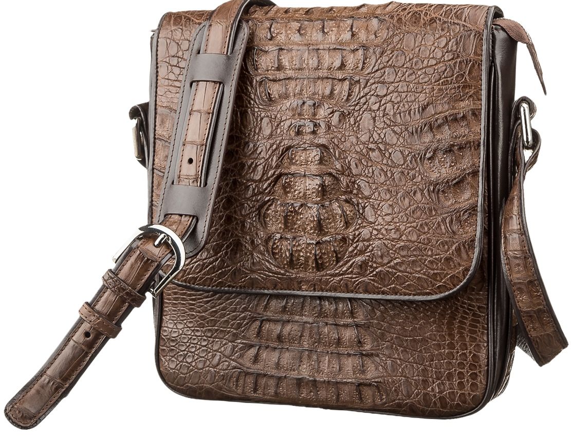 

Сумка мужская CROCODILE LEATHER 18262 из натуральной кожи крокодила Коричневая