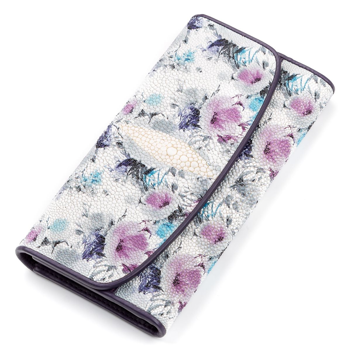 

Кошелек женский STINGRAY LEATHER 18109 из натуральной кожи морского ската Разноцветный