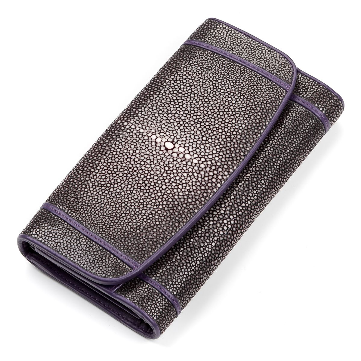

Кошелек женский STINGRAY LEATHER 18090 из натуральной кожи морского ската Фиолетовый