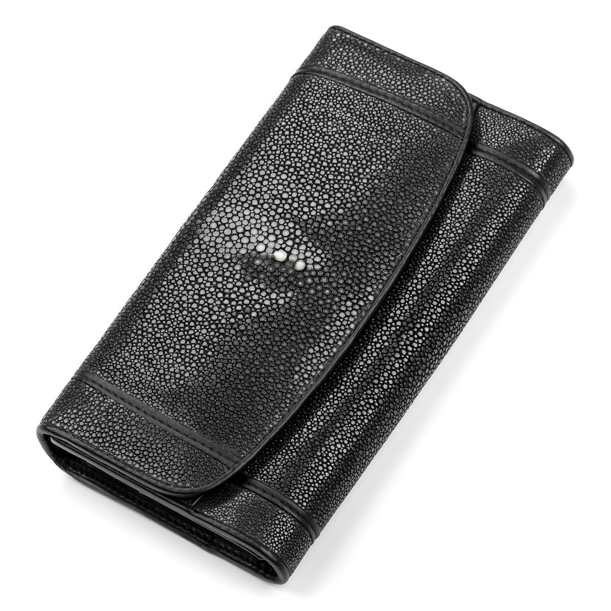 

Кошелек женский STINGRAY LEATHER 18089 из натуральной кожи морского ската Черный
