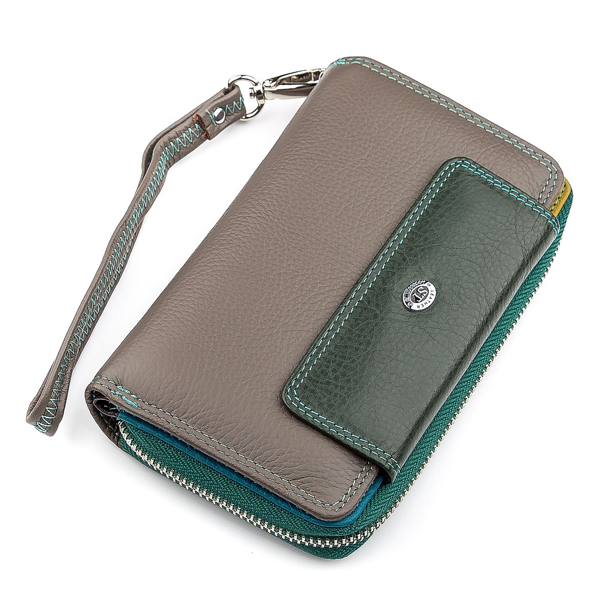 

Кошелек женский ST Leather 18440 (SB55-5) многофункциональный Зеленый