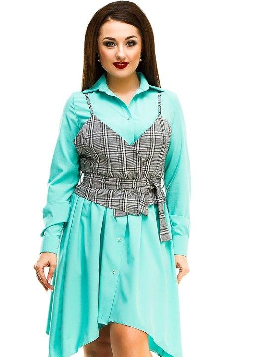 

Платье G&M k-38687 - Размер цвет мятный, Платье G&M k-38687 54-56 Размер цвет мятный