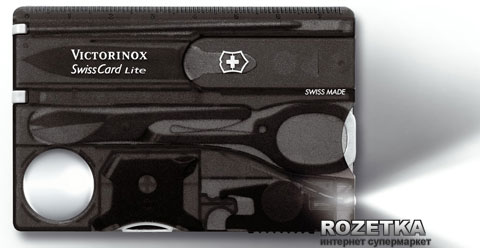Акція на Мультитул Victorinox SwissCard Lite Onyx (0.7333.T3) від Rozetka UA