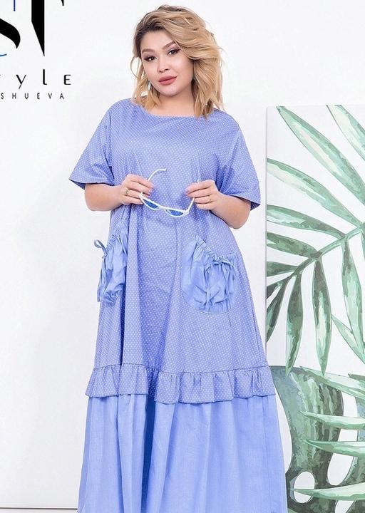 

Платье G&M k-55430 универсальный 50-56 Размер цвет голубой