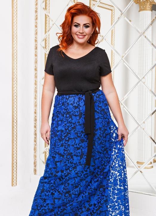 

Платье G&M k-48728 - Размер цвет черный+электрик, Платье G&M k-48728 50-52 Размер цвет черный+электрик