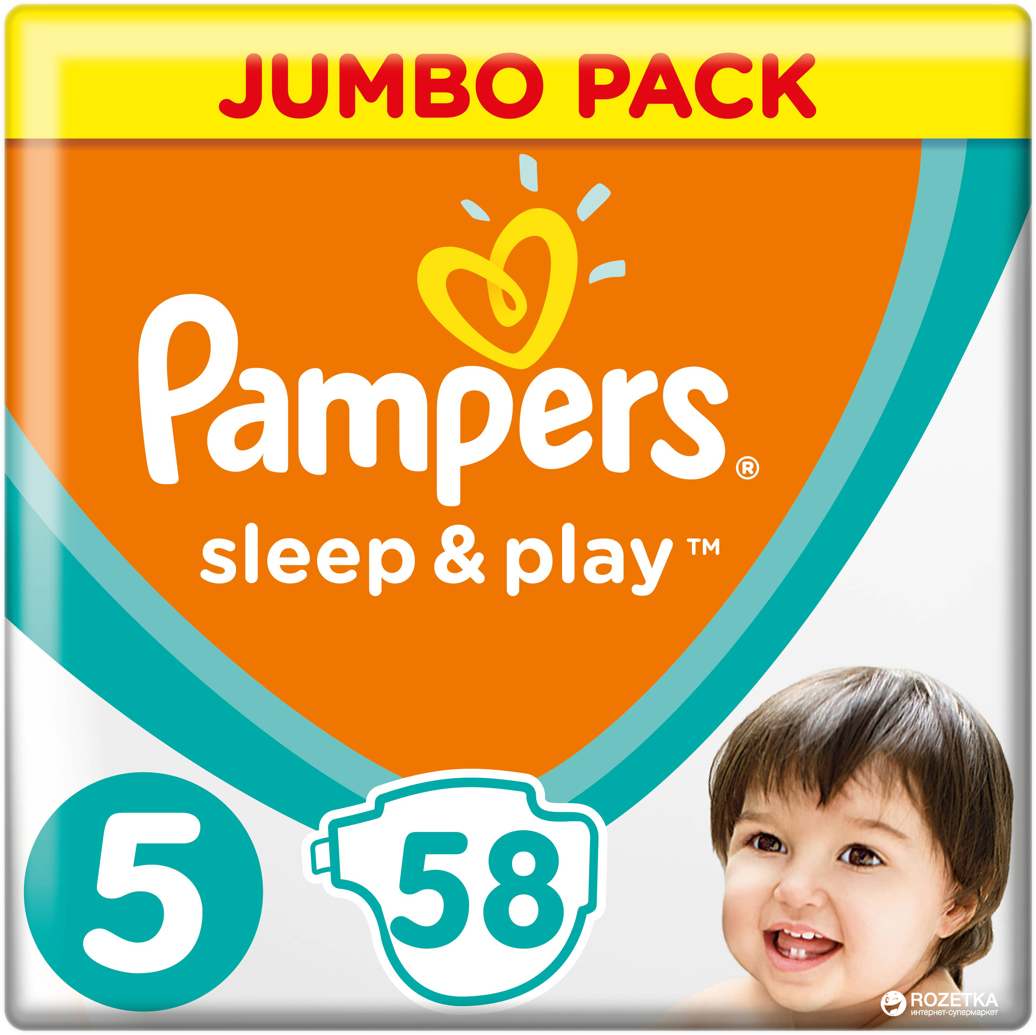 Подгузники Pampers Sleep & Play Размер 5 (Junior) 11-16 кг, 58 шт (4015400203582)
