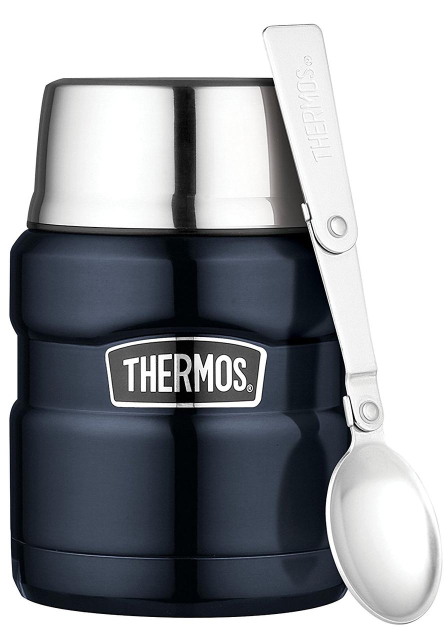 

Термос для еды Thermos с ложкой 470 мл Темно-синий
