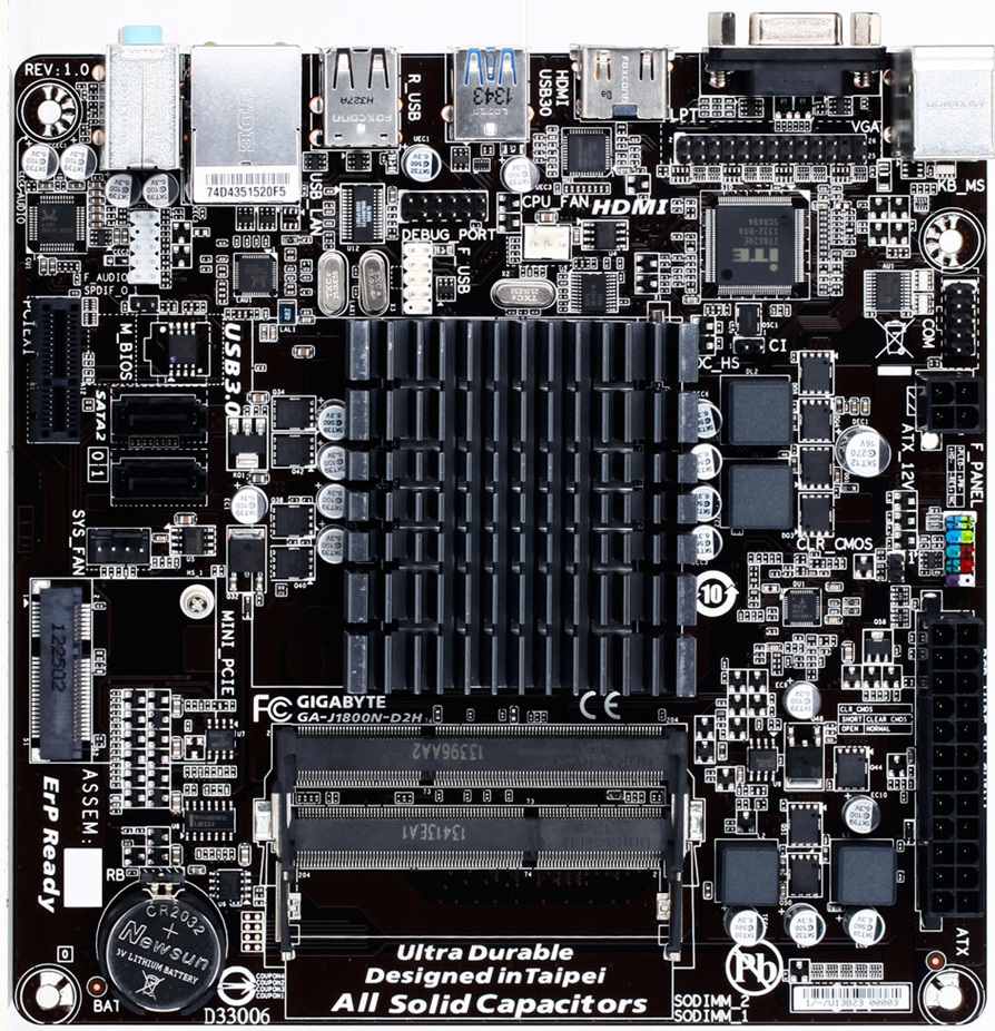 

Материнская плата Gigabyte GA-J1800N-D2H (Intel Celeron J1800, SoC, mini-PCI E)