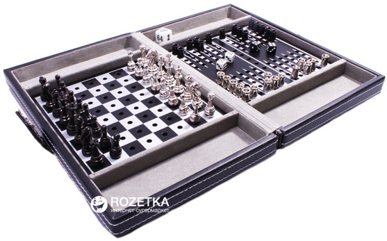 Акція на Дорожный набор в кожаном кейсе Duke Шахматы, шашки, нарды (SG1150) від Rozetka UA