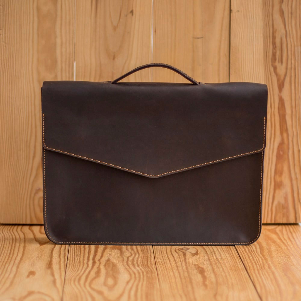 

Портфель Postman, коричневый, Gridasov Leathercraft