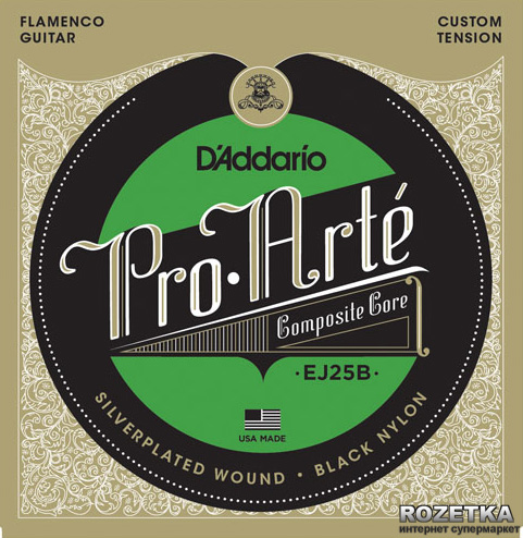 

DAddario EJ25B Pro-Arte Composite Flamenco Black Nylon (Custom Tension)