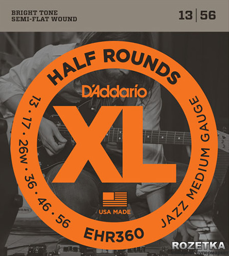 

D'Addario EHR360 Steel XL Half Rounds Jazz Medium (13-56)
