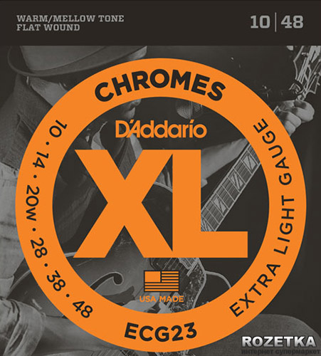 

D'Addario ECG23 Steel XL Chromes Flat Wound Extra Light (10-48)