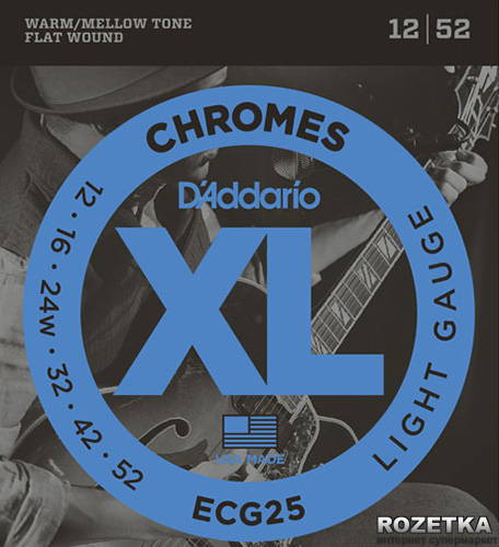 

D'Addario ECG25 Steel XL Chromes Flat Wound Light (12-52)