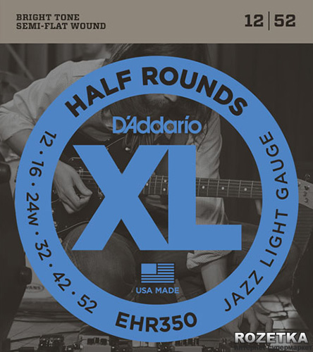 

D'Addario EHR350 Steel XL Half Rounds Jazz Light (12-52)
