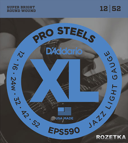 

D'Addario EPS590 XL ProSteels Jazz Lite (12-52)