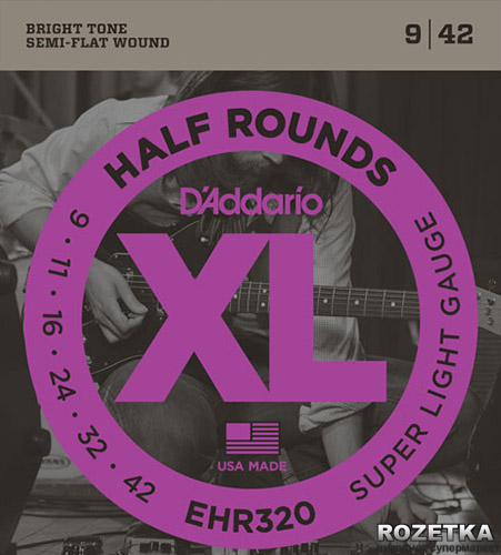 

D'Addario EHR320 Steel XL Half Rounds Super Light (9-42)