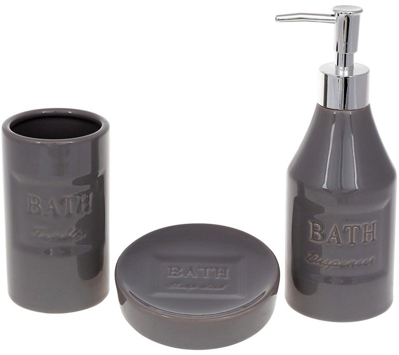 

Набор аксессуаров "Grey" Bath для ванной комнаты: дозатор, стакан, мыльница