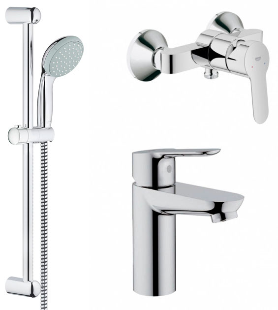 

Набор смесителей GROHE BauEdge 123208S (23330000 + 32821000 + 27598001)